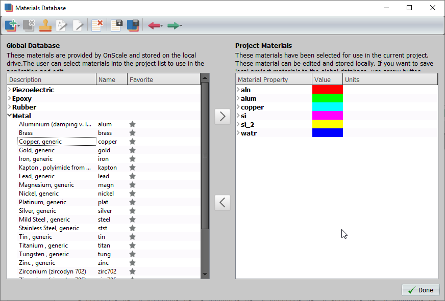 Project Materials